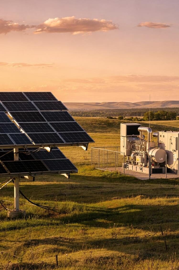 Solar array with gas-fired backup generation